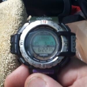 Casio Black and Silver Sports Watch with Digital Display